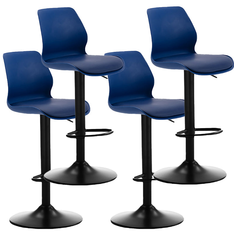 Height Adjustable Leather Barstool Industrial Counter Stool with Backrest Blue Black 4 Piece Set Clearhalo 'Bar Furniture' 'Bar Stools' 'bar_stools' 'furn' 'furn_bar_stools' 'furniture_bar_stools' 'Kitchen & Dining Furniture' 'kitchen&dining_furn' 'kitchen' 'kitchen_furn' Furniture' 4656212