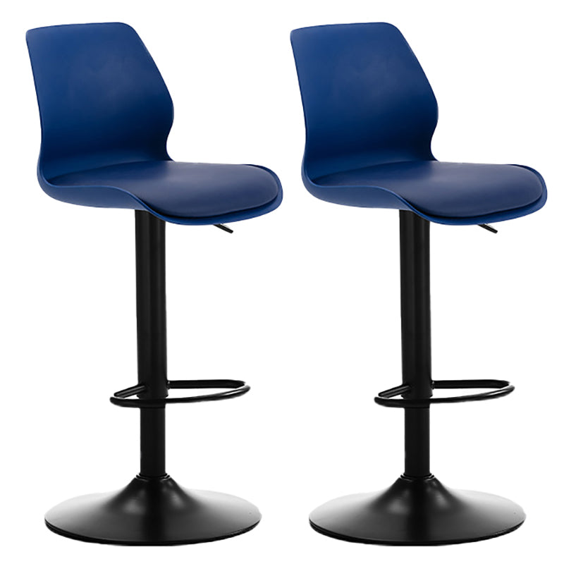 Height Adjustable Leather Barstool Industrial Counter Stool with Backrest Blue Black 2 Piece Set Clearhalo 'Bar Furniture' 'Bar Stools' 'bar_stools' 'furn' 'furn_bar_stools' 'furniture_bar_stools' 'Kitchen & Dining Furniture' 'kitchen&dining_furn' 'kitchen' 'kitchen_furn' Furniture' 4656213