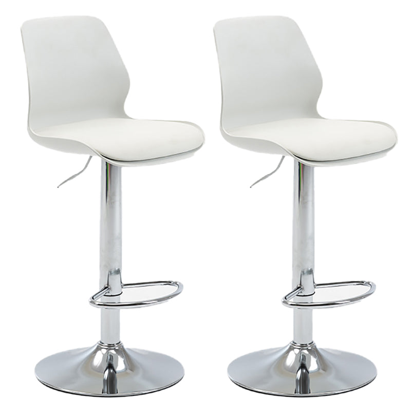 Height Adjustable Leather Barstool Industrial Counter Stool with Backrest White Silver 2 Piece Set Clearhalo 'Bar Furniture' 'Bar Stools' 'bar_stools' 'furn' 'furn_bar_stools' 'furniture_bar_stools' 'Kitchen & Dining Furniture' 'kitchen&dining_furn' 'kitchen' 'kitchen_furn' Furniture' 4656216
