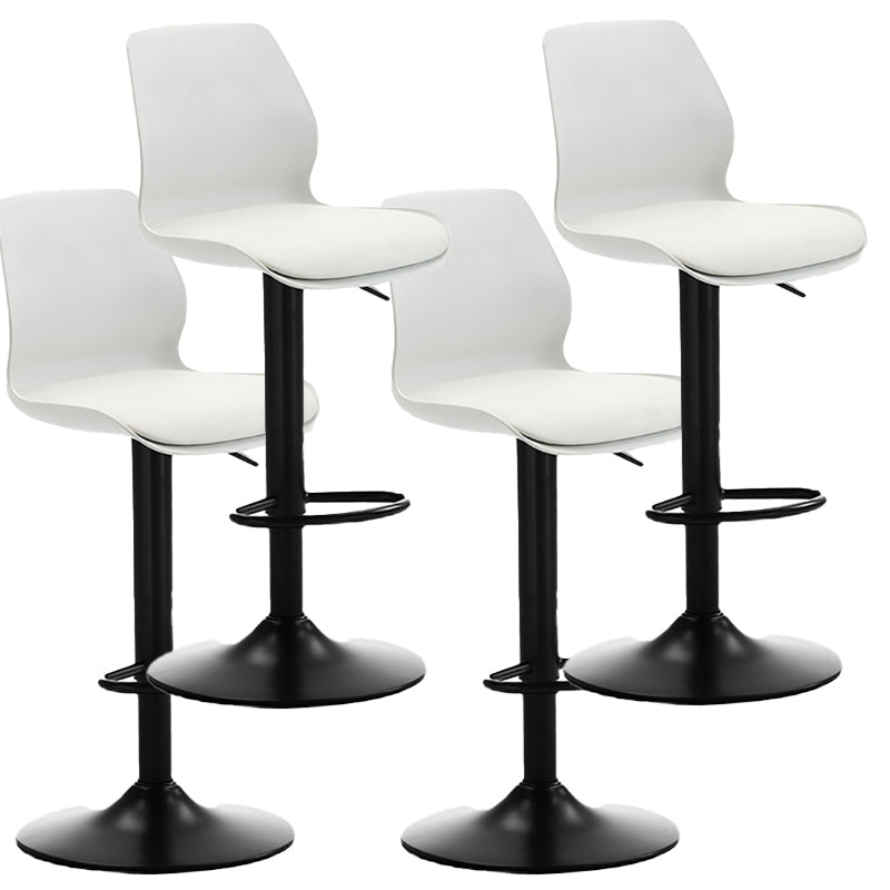 Height Adjustable Leather Barstool Industrial Counter Stool with Backrest White Black 4 Piece Set Clearhalo 'Bar Furniture' 'Bar Stools' 'bar_stools' 'furn' 'furn_bar_stools' 'furniture_bar_stools' 'Kitchen & Dining Furniture' 'kitchen&dining_furn' 'kitchen' 'kitchen_furn' Furniture' 4656218