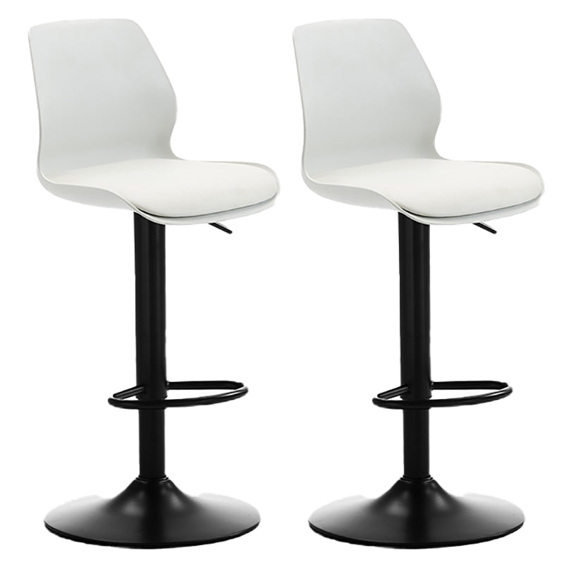 Height Adjustable Leather Barstool Industrial Counter Stool with Backrest White Black 2 Piece Set Clearhalo 'Bar Furniture' 'Bar Stools' 'bar_stools' 'furn' 'furn_bar_stools' 'furniture_bar_stools' 'Kitchen & Dining Furniture' 'kitchen&dining_furn' 'kitchen' 'kitchen_furn' Furniture' 4656219