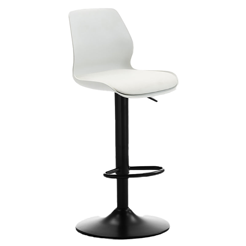 Height Adjustable Leather Barstool Industrial Counter Stool with Backrest White Black 1 Piece Clearhalo 'Bar Furniture' 'Bar Stools' 'bar_stools' 'furn' 'furn_bar_stools' 'furniture_bar_stools' 'Kitchen & Dining Furniture' 'kitchen&dining_furn' 'kitchen' 'kitchen_furn' Furniture' 4656220