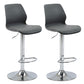 Height Adjustable Leather Barstool Industrial Counter Stool with Backrest Grey Silver 2 Piece Set Clearhalo 'Bar Furniture' 'Bar Stools' 'bar_stools' 'furn' 'furn_bar_stools' 'furniture_bar_stools' 'Kitchen & Dining Furniture' 'kitchen&dining_furn' 'kitchen' 'kitchen_furn' Furniture' 4656222