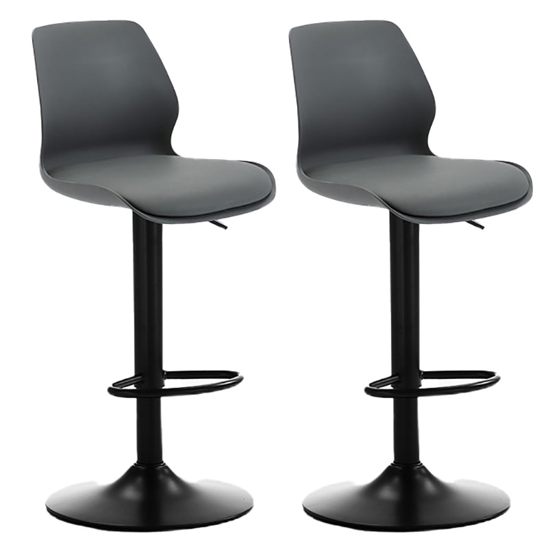 Height Adjustable Leather Barstool Industrial Counter Stool with Backrest Grey Black 2 Piece Set Clearhalo 'Bar Furniture' 'Bar Stools' 'bar_stools' 'furn' 'furn_bar_stools' 'furniture_bar_stools' 'Kitchen & Dining Furniture' 'kitchen&dining_furn' 'kitchen' 'kitchen_furn' Furniture' 4656225