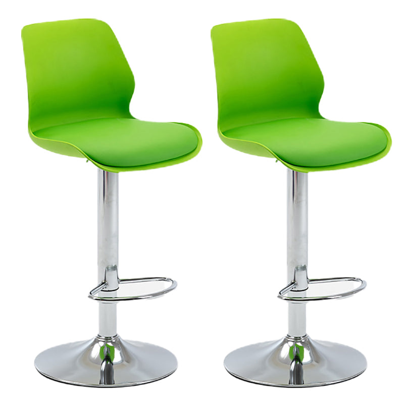 Height Adjustable Leather Barstool Industrial Counter Stool with Backrest Green Silver 2 Piece Set Clearhalo 'Bar Furniture' 'Bar Stools' 'bar_stools' 'furn' 'furn_bar_stools' 'furniture_bar_stools' 'Kitchen & Dining Furniture' 'kitchen&dining_furn' 'kitchen' 'kitchen_furn' Furniture' 4656228