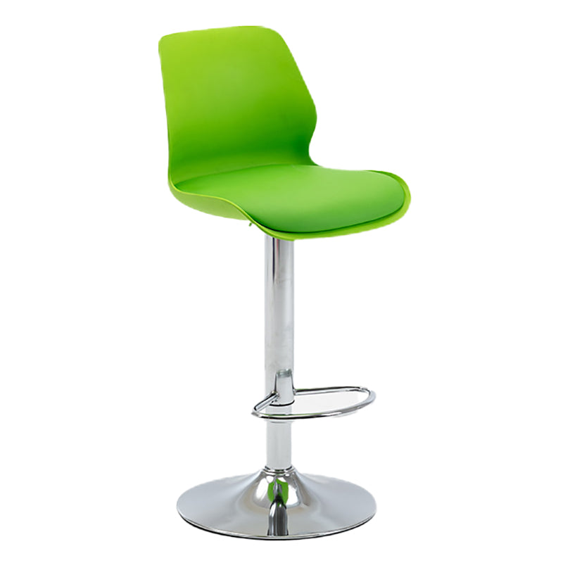 Height Adjustable Leather Barstool Industrial Counter Stool with Backrest Green Silver 1 Piece Clearhalo 'Bar Furniture' 'Bar Stools' 'bar_stools' 'furn' 'furn_bar_stools' 'furniture_bar_stools' 'Kitchen & Dining Furniture' 'kitchen&dining_furn' 'kitchen' 'kitchen_furn' Furniture' 4656229