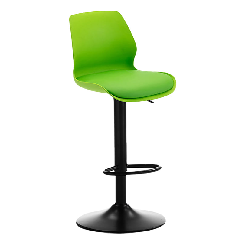 Height Adjustable Leather Barstool Industrial Counter Stool with Backrest Green Black 1 Piece Clearhalo 'Bar Furniture' 'Bar Stools' 'bar_stools' 'furn' 'furn_bar_stools' 'furniture_bar_stools' 'Kitchen & Dining Furniture' 'kitchen&dining_furn' 'kitchen' 'kitchen_furn' Furniture' 4656232