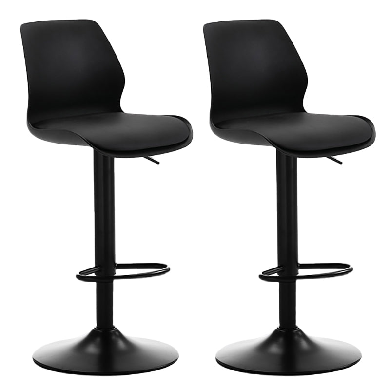 Height Adjustable Leather Barstool Industrial Counter Stool with Backrest Black Black 2 Piece Set Clearhalo 'Bar Furniture' 'Bar Stools' 'bar_stools' 'furn' 'furn_bar_stools' 'furniture_bar_stools' 'Kitchen & Dining Furniture' 'kitchen&dining_furn' 'kitchen' 'kitchen_furn' Furniture' 4656234