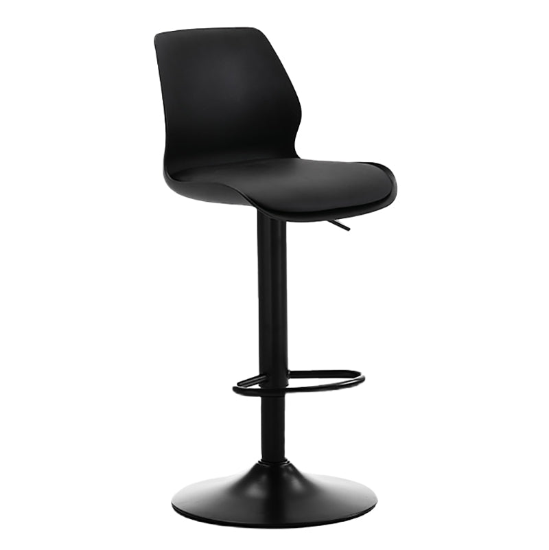 Height Adjustable Leather Barstool Industrial Counter Stool with Backrest Black Black 1 Piece Clearhalo 'Bar Furniture' 'Bar Stools' 'bar_stools' 'furn' 'furn_bar_stools' 'furniture_bar_stools' 'Kitchen & Dining Furniture' 'kitchen&dining_furn' 'kitchen' 'kitchen_furn' Furniture' 4656235