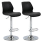 Height Adjustable Leather Barstool Industrial Counter Stool with Backrest Black Silver 2 Piece Set Clearhalo 'Bar Furniture' 'Bar Stools' 'bar_stools' 'furn' 'furn_bar_stools' 'furniture_bar_stools' 'Kitchen & Dining Furniture' 'kitchen&dining_furn' 'kitchen' 'kitchen_furn' Furniture' 4656237