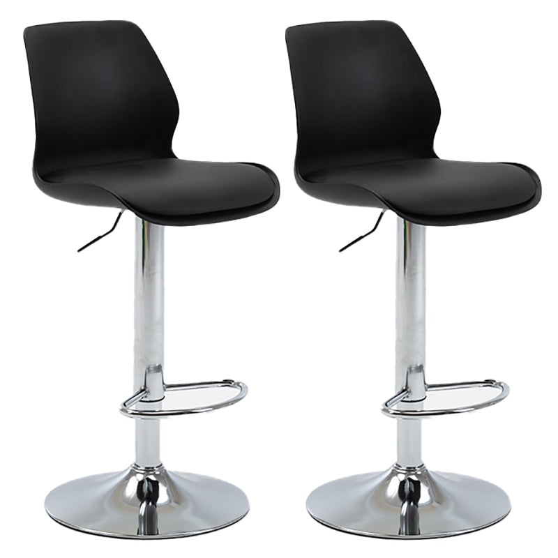 Height Adjustable Leather Barstool Industrial Counter Stool with Backrest Black Silver 2 Piece Set Clearhalo 'Bar Furniture' 'Bar Stools' 'bar_stools' 'furn' 'furn_bar_stools' 'furniture_bar_stools' 'Kitchen & Dining Furniture' 'kitchen&dining_furn' 'kitchen' 'kitchen_furn' Furniture' 4656237