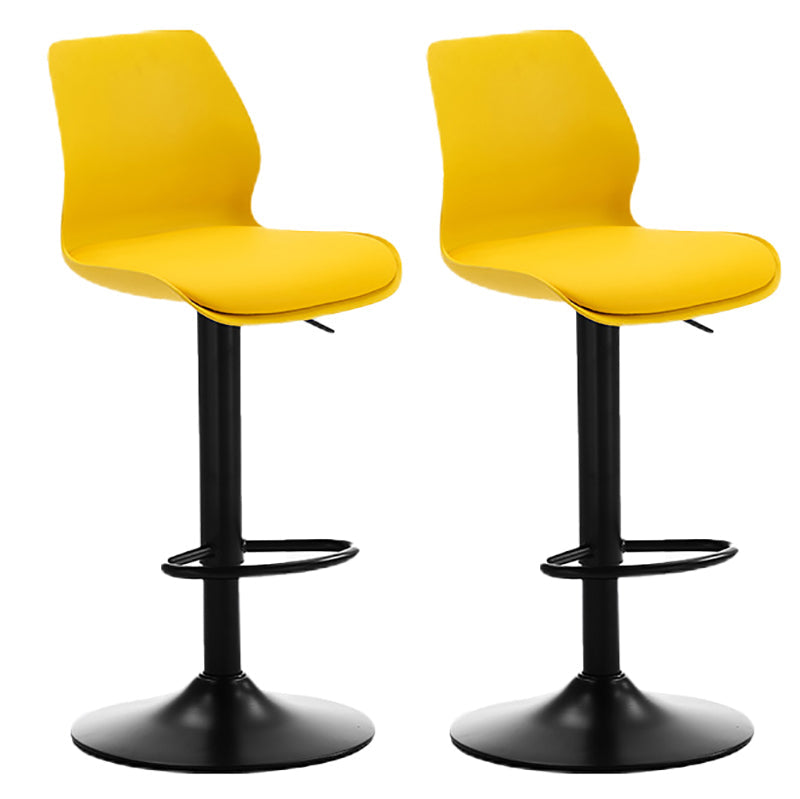 Height Adjustable Leather Barstool Industrial Counter Stool with Backrest Yellow Black 2 Piece Set Clearhalo 'Bar Furniture' 'Bar Stools' 'bar_stools' 'furn' 'furn_bar_stools' 'furniture_bar_stools' 'Kitchen & Dining Furniture' 'kitchen&dining_furn' 'kitchen' 'kitchen_furn' Furniture' 4656243