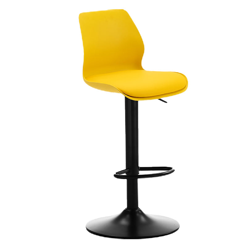 Height Adjustable Leather Barstool Industrial Counter Stool with Backrest Yellow Black 1 Piece Clearhalo 'Bar Furniture' 'Bar Stools' 'bar_stools' 'furn' 'furn_bar_stools' 'furniture_bar_stools' 'Kitchen & Dining Furniture' 'kitchen&dining_furn' 'kitchen' 'kitchen_furn' Furniture' 4656244