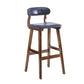 Scandinavia Style Bar-stool Wooden Legs Leather Seat for Kitchen Bar Dark Blue 1 Piece Clearhalo 'Bar Furniture' 'Bar Stools' 'bar_stools' 'furn' 'furn_bar_stools' 'furniture_bar_stools' 'Kitchen & Dining Furniture' 'kitchen&dining_furn' 'kitchen' 'kitchen_furn' Furniture' 4656248