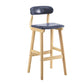 Scandinavia Style Bar-stool Wooden Legs Leather Seat for Kitchen Bar Light Blue 1 Piece Clearhalo 'Bar Furniture' 'Bar Stools' 'bar_stools' 'furn' 'furn_bar_stools' 'furniture_bar_stools' 'Kitchen & Dining Furniture' 'kitchen&dining_furn' 'kitchen' 'kitchen_furn' Furniture' 4656249