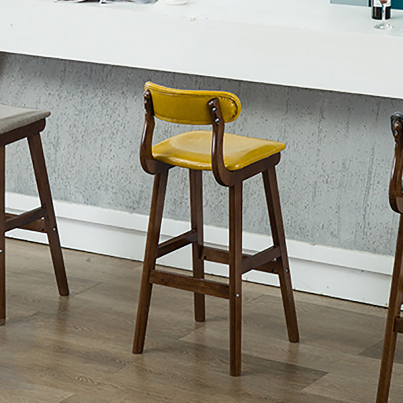 Scandinavia Style Bar-stool Wooden Legs Leather Seat for Kitchen Bar Clearhalo 'Bar Furniture' 'Bar Stools' 'bar_stools' 'furn' 'furn_bar_stools' 'furniture_bar_stools' 'Kitchen & Dining Furniture' 'kitchen&dining_furn' 'kitchen' 'kitchen_furn' Furniture' 4656250