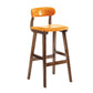 Scandinavia Style Bar-stool Wooden Legs Leather Seat for Kitchen Bar Red Brown 1 Piece Clearhalo 'Bar Furniture' 'Bar Stools' 'bar_stools' 'furn' 'furn_bar_stools' 'furniture_bar_stools' 'Kitchen & Dining Furniture' 'kitchen&dining_furn' 'kitchen' 'kitchen_furn' Furniture' 4656253
