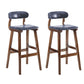 Scandinavia Style Bar-stool Wooden Legs Leather Seat for Kitchen Bar Dark Blue 2 Piece Set Clearhalo 'Bar Furniture' 'Bar Stools' 'bar_stools' 'furn' 'furn_bar_stools' 'furniture_bar_stools' 'Kitchen & Dining Furniture' 'kitchen&dining_furn' 'kitchen' 'kitchen_furn' Furniture' 4656256