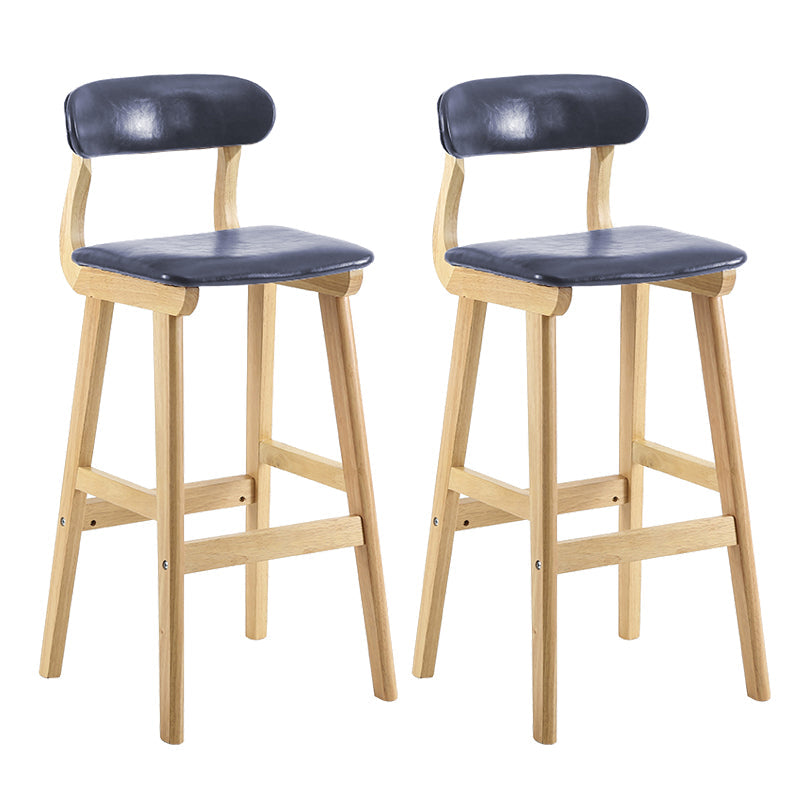 Scandinavia Style Bar-stool Wooden Legs Leather Seat for Kitchen Bar Light Blue 2 Piece Set Clearhalo 'Bar Furniture' 'Bar Stools' 'bar_stools' 'furn' 'furn_bar_stools' 'furniture_bar_stools' 'Kitchen & Dining Furniture' 'kitchen&dining_furn' 'kitchen' 'kitchen_furn' Furniture' 4656258