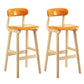 Scandinavia Style Bar-stool Wooden Legs Leather Seat for Kitchen Bar Dark Brown 2 Piece Set Clearhalo 'Bar Furniture' 'Bar Stools' 'bar_stools' 'furn' 'furn_bar_stools' 'furniture_bar_stools' 'Kitchen & Dining Furniture' 'kitchen&dining_furn' 'kitchen' 'kitchen_furn' Furniture' 4656260