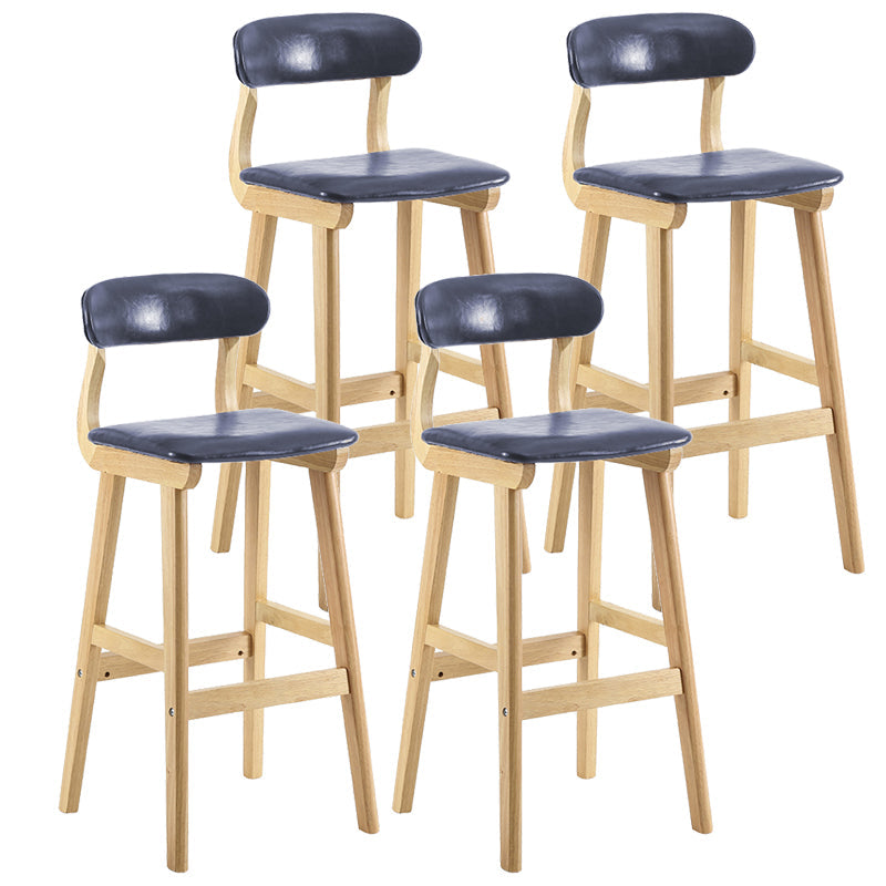Scandinavia Style Bar-stool Wooden Legs Leather Seat for Kitchen Bar Light Blue 4 Piece Set Clearhalo 'Bar Furniture' 'Bar Stools' 'bar_stools' 'furn' 'furn_bar_stools' 'furniture_bar_stools' 'Kitchen & Dining Furniture' 'kitchen&dining_furn' 'kitchen' 'kitchen_furn' Furniture' 4656266