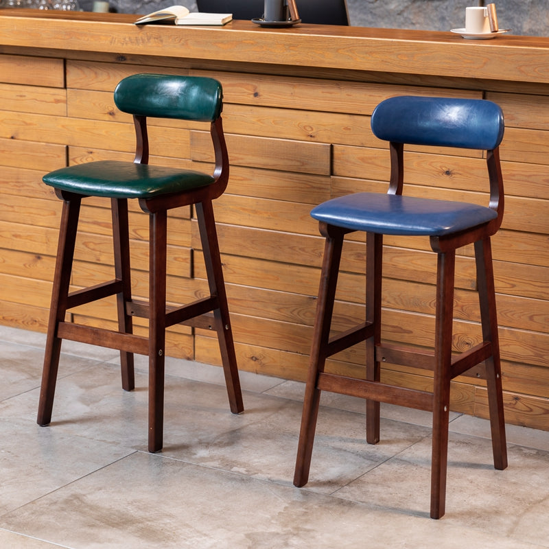Scandinavia Style Bar-stool Wooden Legs Leather Seat for Kitchen Bar Clearhalo 'Bar Furniture' 'Bar Stools' 'bar_stools' 'furn' 'furn_bar_stools' 'furniture_bar_stools' 'Kitchen & Dining Furniture' 'kitchen&dining_furn' 'kitchen' 'kitchen_furn' Furniture' 4656270