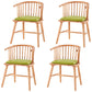 Modern Rubberwood Windsor Back Arm Chair Matte Finish Upholstered Dining Chair Light Green Natural Wood Set of 4 Clearhalo ' kitchen&dining_furn' 'Dining Chairs' 'Dining Tables & Seating' 'dining_chair' 'Furniture' 'furniture_dining_chair' 'Kitchen & Dining Furniture' 'kitchen' 4656306