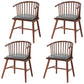 Modern Rubberwood Windsor Back Arm Chair Matte Finish Upholstered Dining Chair Grey Walnut Set of 4 Clearhalo ' kitchen&dining_furn' 'Dining Chairs' 'Dining Tables & Seating' 'dining_chair' 'Furniture' 'furniture_dining_chair' 'Kitchen & Dining Furniture' 'kitchen' 4656307