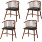 Modern Rubberwood Windsor Back Arm Chair Matte Finish Upholstered Dining Chair Black Walnut Set of 4 Clearhalo ' kitchen&dining_furn' 'Dining Chairs' 'Dining Tables & Seating' 'dining_chair' 'Furniture' 'furniture_dining_chair' 'Kitchen & Dining Furniture' 'kitchen' 4656318