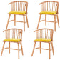 Modern Rubberwood Windsor Back Arm Chair Matte Finish Upholstered Dining Chair Yellow Natural Wood Set of 4 Clearhalo ' kitchen&dining_furn' 'Dining Chairs' 'Dining Tables & Seating' 'dining_chair' 'Furniture' 'furniture_dining_chair' 'Kitchen & Dining Furniture' 'kitchen' 4656320