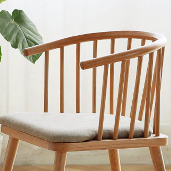 Modern Rubberwood Windsor Back Arm Chair Matte Finish Upholstered Dining Chair Clearhalo ' kitchen&dining_furn' 'Dining Chairs' 'Dining Tables & Seating' 'dining_chair' 'Furniture' 'furniture_dining_chair' 'Kitchen & Dining Furniture' 'kitchen' 4656321