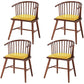 Modern Rubberwood Windsor Back Arm Chair Matte Finish Upholstered Dining Chair Yellow Walnut Set of 4 Clearhalo ' kitchen&dining_furn' 'Dining Chairs' 'Dining Tables & Seating' 'dining_chair' 'Furniture' 'furniture_dining_chair' 'Kitchen & Dining Furniture' 'kitchen' 4656323