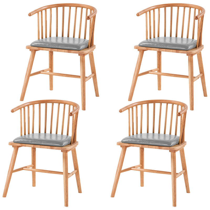 Modern Rubberwood Windsor Back Arm Chair Matte Finish Upholstered Dining Chair Grey Natural Wood Set of 4 Clearhalo ' kitchen&dining_furn' 'Dining Chairs' 'Dining Tables & Seating' 'dining_chair' 'Furniture' 'furniture_dining_chair' 'Kitchen & Dining Furniture' 'kitchen' 4656324