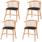 Modern Rubberwood Windsor Back Arm Chair Matte Finish Upholstered Dining Chair Black Natural Wood Set of 4 Clearhalo ' kitchen&dining_furn' 'Dining Chairs' 'Dining Tables & Seating' 'dining_chair' 'Furniture' 'furniture_dining_chair' 'Kitchen & Dining Furniture' 'kitchen' 4656325
