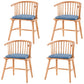 Modern Rubberwood Windsor Back Arm Chair Matte Finish Upholstered Dining Chair Blue Natural Wood Set of 4 Clearhalo ' kitchen&dining_furn' 'Dining Chairs' 'Dining Tables & Seating' 'dining_chair' 'Furniture' 'furniture_dining_chair' 'Kitchen & Dining Furniture' 'kitchen' 4656328