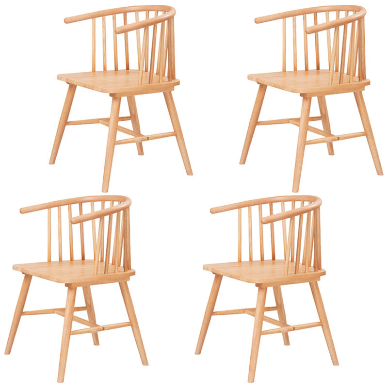 Modern Rubberwood Windsor Back Arm Chair Matte Finish Upholstered Dining Chair Wood Natural Wood Set of 4 Clearhalo ' kitchen&dining_furn' 'Dining Chairs' 'Dining Tables & Seating' 'dining_chair' 'Furniture' 'furniture_dining_chair' 'Kitchen & Dining Furniture' 'kitchen' 4656330