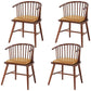 Modern Rubberwood Windsor Back Arm Chair Matte Finish Upholstered Dining Chair Brown Walnut Set of 4 Clearhalo ' kitchen&dining_furn' 'Dining Chairs' 'Dining Tables & Seating' 'dining_chair' 'Furniture' 'furniture_dining_chair' 'Kitchen & Dining Furniture' 'kitchen' 4656331