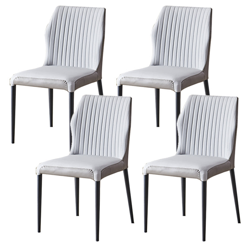 Modern 1/4/5/6/7 Pieces Dining Set Rectangle White Dining Table Set for Home Use 4 Grey Chairs Clearhalo 'Dining Room Sets' 'Dining Tables & Seating' 'dining_room_set' 'furn' 'furn_dining_room_set' 'Furniture' 'furniture_dining_room_set' 'Kitchen & Dining Furniture' 'kitchen&dining_furn' 'kitchen' 4656337