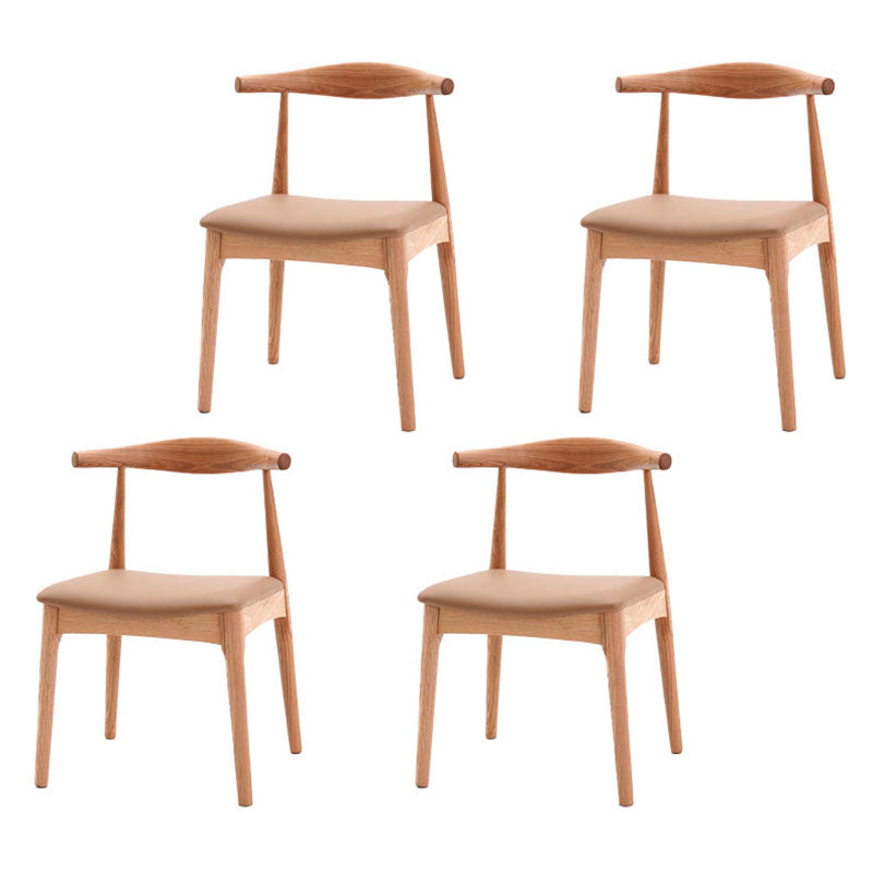 Industrial Wood Dining Side Chair Open Back Dining Chair for Restaurant Khaki 4 Piece Set Natural Wood Clearhalo ' kitchen&dining_furn' 'Dining Chairs' 'Dining Tables & Seating' 'dining_chair' 'furn' 'furn_dining_chair' 'Furniture' 'furniture_dining_chair' 'Kitchen & Dining Furniture' 'kitchen' 4656354