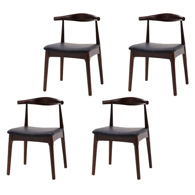 Industrial Wood Dining Side Chair Open Back Dining Chair for Restaurant Black 4 Piece Set Walnut Clearhalo ' kitchen&dining_furn' 'Dining Chairs' 'Dining Tables & Seating' 'dining_chair' 'furn' 'furn_dining_chair' 'Furniture' 'furniture_dining_chair' 'Kitchen & Dining Furniture' 'kitchen' 4656366