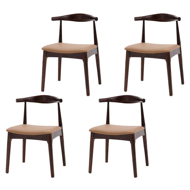 Industrial Wood Dining Side Chair Open Back Dining Chair for Restaurant Khaki 4 Piece Set Walnut Clearhalo ' kitchen&dining_furn' 'Dining Chairs' 'Dining Tables & Seating' 'dining_chair' 'furn' 'furn_dining_chair' 'Furniture' 'furniture_dining_chair' 'Kitchen & Dining Furniture' 'kitchen' 4656378