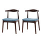 Industrial Wood Dining Side Chair Open Back Dining Chair for Restaurant Blue 2 Piece Set Walnut Clearhalo ' kitchen&dining_furn' 'Dining Chairs' 'Dining Tables & Seating' 'dining_chair' 'furn' 'furn_dining_chair' 'Furniture' 'furniture_dining_chair' 'Kitchen & Dining Furniture' 'kitchen' 4656386