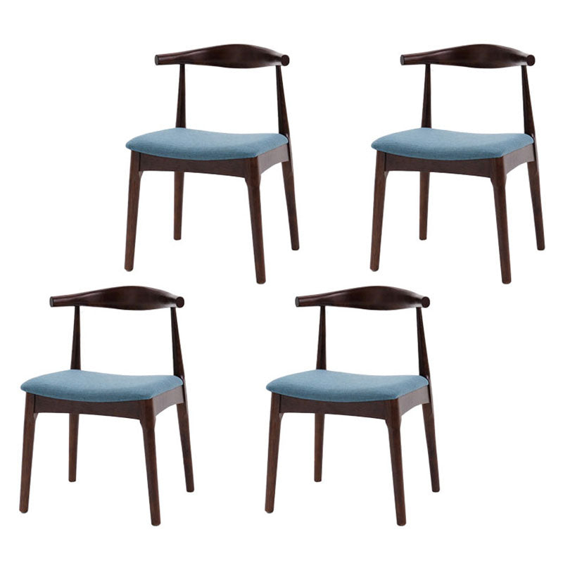 Industrial Wood Dining Side Chair Open Back Dining Chair for Restaurant Blue 4 Piece Set Walnut Clearhalo ' kitchen&dining_furn' 'Dining Chairs' 'Dining Tables & Seating' 'dining_chair' 'furn' 'furn_dining_chair' 'Furniture' 'furniture_dining_chair' 'Kitchen & Dining Furniture' 'kitchen' 4656387