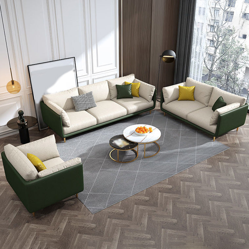 Modern Style Square Armrest Latex/sponge Seat Padding Imitation Leather Sofa Clearhalo 'furn' 'furn_sofas' 'Furniture' 'furniture_sofas' 'kitchen' 'kitchen_sofas' 'Living Room Furniture' 'Sofa' 'sofas' 4657328