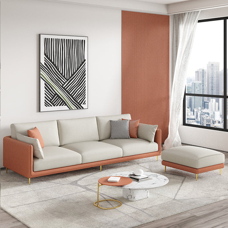 3-seater Contemporary 33.86"H Faux Leather Anti-water Square Arm Sofa Clearhalo 'furn' 'furn_sofas' 'Furniture' 'furniture_sofas' 'kitchen' 'kitchen_sofas' 'Living Room Furniture' 'Sofa' 'sofas' 4657355