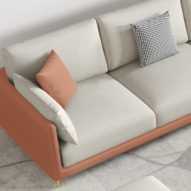 3-seater Contemporary 33.86"H Faux Leather Anti-water Square Arm Sofa Clearhalo 'furn' 'furn_sofas' 'Furniture' 'furniture_sofas' 'kitchen' 'kitchen_sofas' 'Living Room Furniture' 'Sofa' 'sofas' 4657365