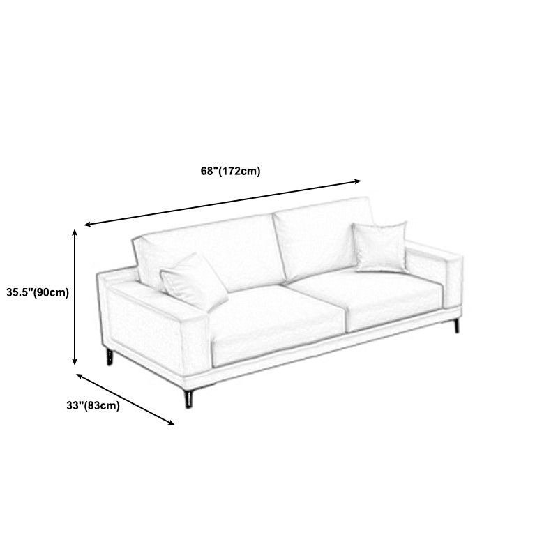 Loose Back Faux Leather Square Arm Sofa with Waterproof and Stain Resistant Clearhalo 'furn' 'furn_sofas' 'Furniture' 'furniture_sofas' 'kitchen' 'kitchen_sofas' 'Living Room Furniture' 'Sofa' 'sofas' 4657385