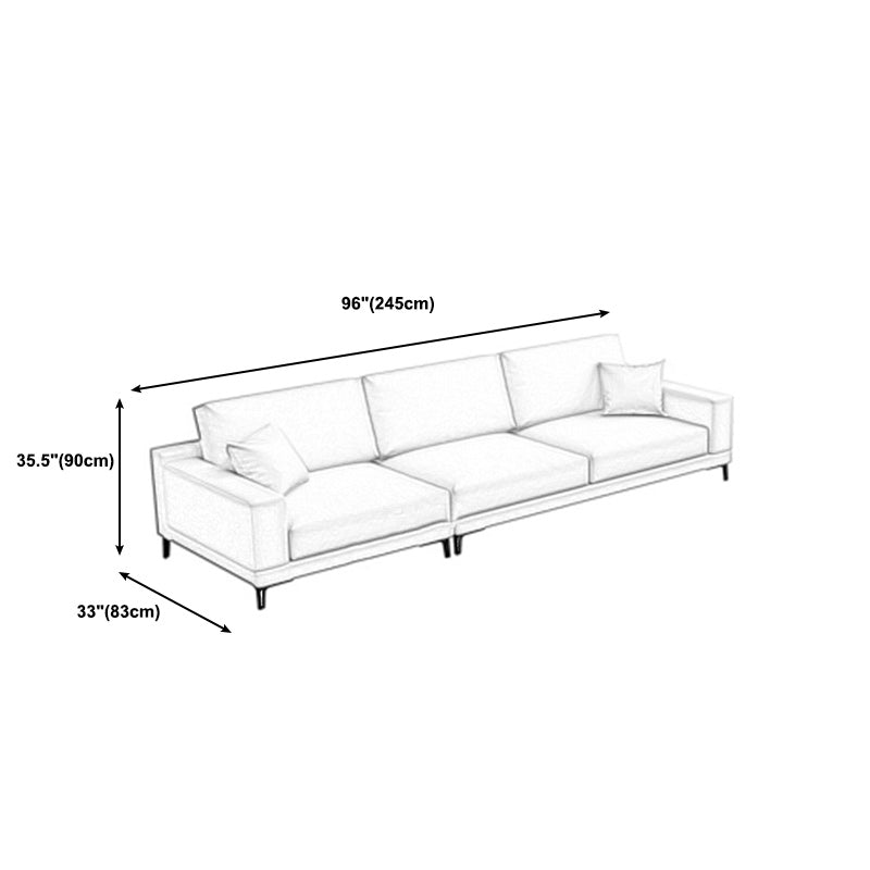 Loose Back Faux Leather Square Arm Sofa with Waterproof and Stain Resistant Clearhalo 'furn' 'furn_sofas' 'Furniture' 'furniture_sofas' 'kitchen' 'kitchen_sofas' 'Living Room Furniture' 'Sofa' 'sofas' 4657386