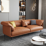 Faux Leather 72"High Wooden Tuxedo Arm Sewn Pillow Back Sofa, Living Room Clearhalo 'furn' 'furn_sofas' 'Furniture' 'furniture_sofas' 'kitchen' 'kitchen_sofas' 'Living Room Furniture' 'Sofa' 'sofas' 4657387