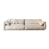 Pillow Armrest Down/latex Upholstery Imitation Leather Upholstery Beige Rectangular Sofa Clearhalo 'furn' 'furn_sofas' 'Furniture' 'furniture_sofas' 'kitchen' 'kitchen_sofas' 'Living Room Furniture' 'Sofa' 'sofas' 4657402